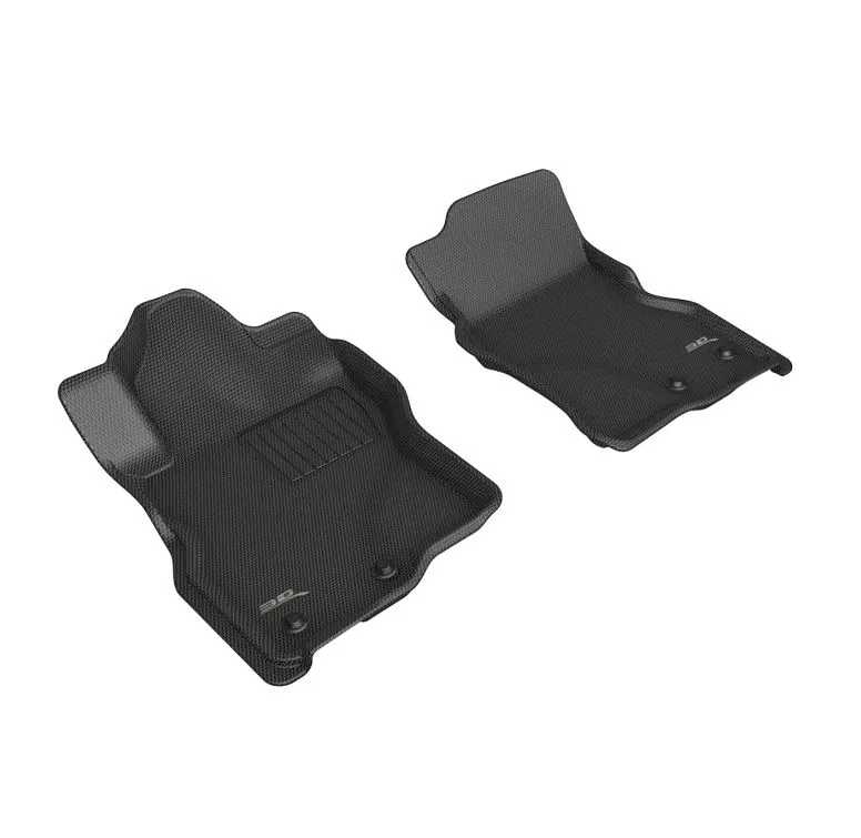 L1NS13811509 – 3D MATS/U-AC Floor Liner, Black Custom Fit Raised Edge Thermoplastic Rubber Of Carbon Fiber Texture 2 ...